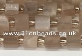 CRB1057 15.5 inches 4*6mm - 5*6mm faceted tyre moonstone beads