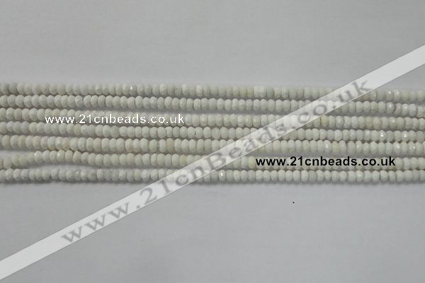 CRB109 15.5 inches 2.5*4mm faceted rondelle white agate beads