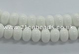 CRB12 15.5 inches 5*8mm rondelle synthetic white agate beads
