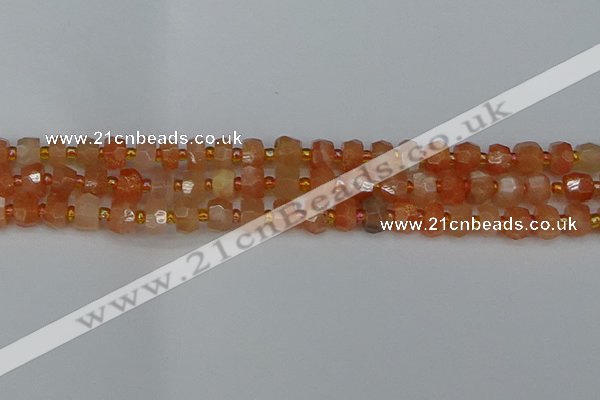 CRB1290 15.5 inches 4*6mm faceted rondelle moonstone beads