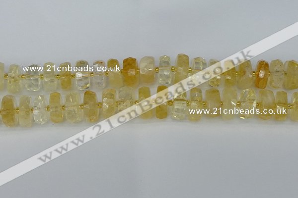 CRB1325 15.5 inches 8*18mm faceted rondelle citrine beads