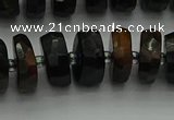 CRB1441 15.5 inches 6*10mm faceted rondelle blue tiger eye beads