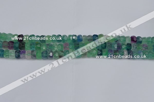 CRB1463 15.5 inches 4*6mm faceted rondelle fluorite beads