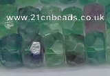 CRB1466 15.5 inches 6*12mm faceted rondelle fluorite beads