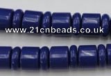 CRB153 15.5 inches 6*12mm & 10*12mm rondelle blue stone beads