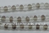 CRB17 15.5 inches 4*6mm rondelle white crystal & smoky quartz beads