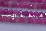 CRB1879 15.5 inches 2.5*4mm faceted rondelle red tourmaline beads