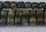 CRB2506 15.5 inches 6*8mm rondelle dragon blood jasper beads