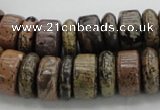 CRB255 15.5 inches 5*16mm - 8*16mm rondelle yellow artistic jasper beads