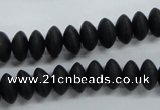 CRB26 15.5 inches 6*10mm rondelle blackstone gemstone beads