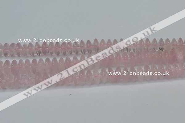 CRB261 15.5 inches 5*12mm rondelle rose quartz beads wholesale