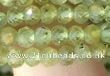 CRB2636 15.5 inches 3*4mm faceted rondelle peridot gemstone beads