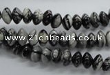 CRB29 15.5 inches 5*8mm rondelle black water jasper beads