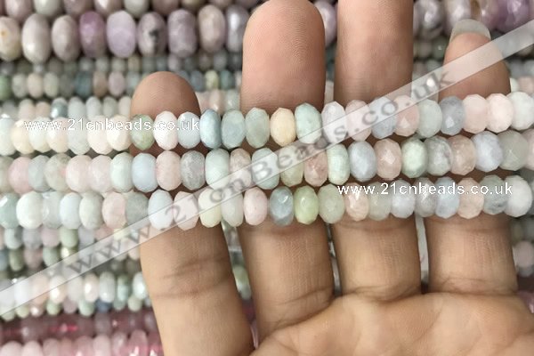 CRB3026 15.5 inches 5*7mm faceted rondelle morganite beads