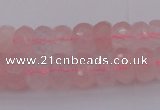 CRB304 15.5 inches 5*8mm - 10*14mm faceted rondelle rose quartz beads