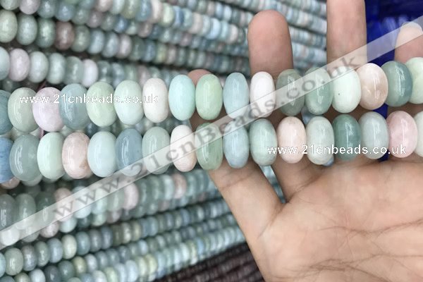 CRB3064 15.5 inches 8*14mm rondelle morganite gemstone beads