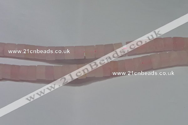 CRB311 15.5 inches 8*12mm tyre matte rose quartz beads wholesale