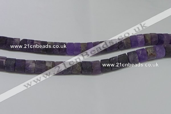 CRB318 15.5 inches 8*12mm tyre matte amethyst gemstone beads