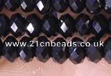 CRB3180 15.5 inches 2.5*4mm faceted rondelle tiny black spinel beads