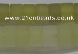 CRB319 15.5 inches 8*12mm tyre matte lemon quartz gemstone beads