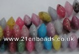 CRB33 15.5 inches 6*10mm rondelle dyed white jade gemstone beads