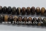CRB35 15.5 inches 6*10mm rondelle iron zebra jasper beads