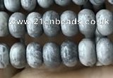 CRB4052 15.5 inches 4*6mm rondelle grey picture jasper beads wholesale