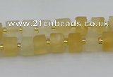 CRB453 15.5 inche 5*8mm tyre matte citrine gemstone beads