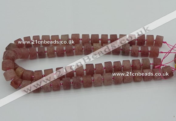 CRB480 15.5 inches 8*14mm tyre strawberry quartz beads wholesale