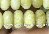 CRB5071 15.5 inches 5*8mm rondelle matte yellow pine turquoise beads
