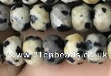 CRB5109 15.5 inches 4*6mm faceted rondelle dalmatian jasper beads