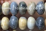CRB5308 15.5 inches 4*6mm rondelle black picasso jasper beads