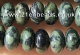 CRB5310 15.5 inches 4*6mm rondelle green picture jasper beads