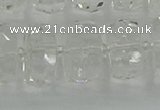 CRB553 15.5 inches 8*18mm faceted rondelle white crystal beads
