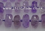 CRB565 15.5 inches 6*10mm faceted rondelle amethyst beads