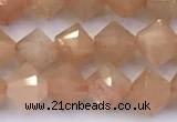 CRB5775 15 inches 5*5mm faceted sunstone beads