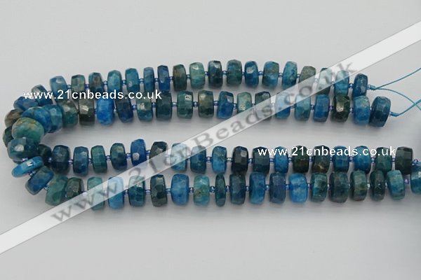 CRB589 15.5 inches 6*10mm faceted rondelle apatite beads