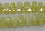 CRB606 15.5 inches 7*12mm faceted rondelle yellow opal beads