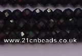 CRB721 15.5 inches 3*4mm faceted rondelle black tourmaline beads