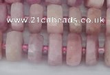 CRB826 15.5 inches 6*10mm faceted rondelle kunzite beads