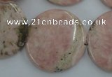CRC158 15.5 inches 30mm flat round Argentina rhodochrosite beads