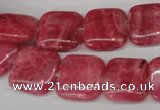 CRC28 15.5 inches 14*14mm square dyed rhodochrosite gemstone beads