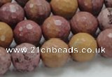 CRC61 15.5 inches 14mm faceted round rhodochrosite gemstone beads