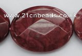 CRC863 15.5 inches 30*40mm faceted oval Brazilian rhodochrosite beads