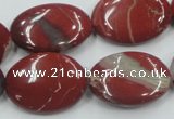 CRE12 16 inches 18*25mm oval natural red jasper beads wholesale