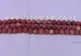 CRE161 15.5 inches 6mm round matte red jasper beads