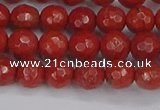 CRE339 15.5 inches 6mm faceted round red jasper beads