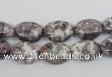 CRF243 15.5 inches 10*14mm oval dyed rain flower stone beads
