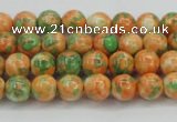 CRF307 15.5 inches 4mm round dyed rain flower stone beads wholesale