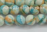 CRF395 15.5 inches 10mm round dyed rain flower stone beads wholesale